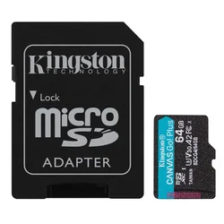 KINGSTON Memorijska kartica U3 V30 microSDXC 64GB Canvas Go Plus 200MB/s A2 + adapter SDCG4/64GB
