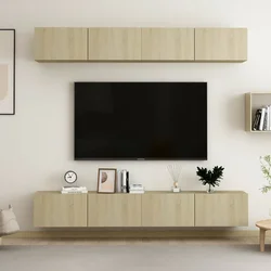 TV ormarići 4 kom boja hrasta 100x30x30 cm konstruirano drvo