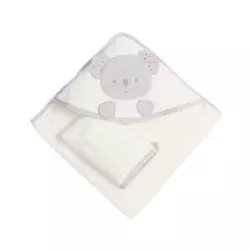 Bebekevi Peškir s kapuljačom i rukavicom koala - bela ( BEVI1523B )