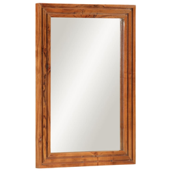 Kupaonsko ogledalo 50 x 70 cm masivno drvo bagrema i staklo
