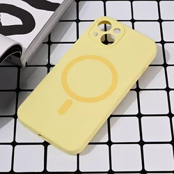 Maska za iPhone 13 6.1 zuta Magsafe Pure color