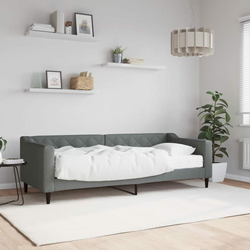 shumee Dnevna postelja z vzmetnico temno siva 80x200 cm blago