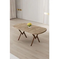 Hanah Home trpezarijski sto Flori, 168 × 90 cm, ploča u dekoru atlantskog bora, noge sa završnom obradom u izgledu drveta