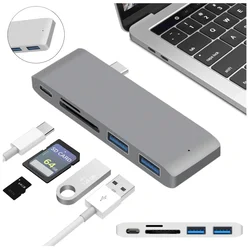 shumee Razdelilnik z več vrati USB 3.1 tipa C - 2x USB 3.0/USB tipa C 3.1/microSD/SD