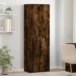 začasna blagovna znamka The Living Store Visoka omara dimljen hrast 60x35x180 cm inženirski les - Visoka omara, (21457021)