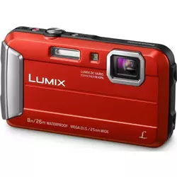 PANASONIC vodoodporni kompaktni fotoaparat Lumix DMC-FT30, rdeč