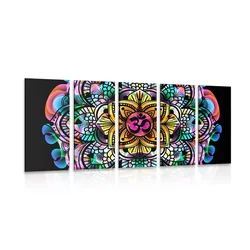 5-delna slika Mandala zdravja - 200x100