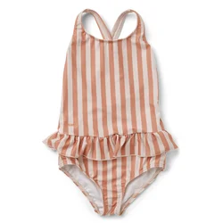 liewood® otroške kopalke amara stripe coral blush/creme de la creme