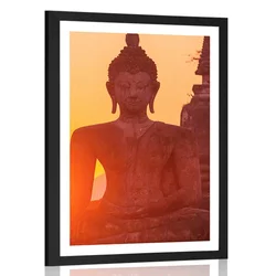 Plakat s paspartujem kip Bude sredi kamnov - 30x45 black