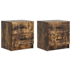 Noćni ormar s ladicama 2 pcs Dimljeni hrast 43 x 34,5 x 44,5 cm