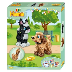 Hama 3D set s 2500 perlami s ploščo Pes in mačka