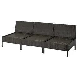 VITTSKÄR Modularna sofa trosed, napolju/plastični ratan tamnosiva