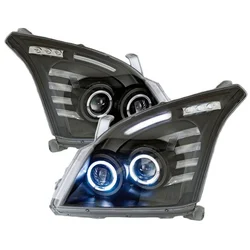 OEM Kristalni farovi Angel Eyes Toyota Land Cruiser 120 (2003-2009), Crni