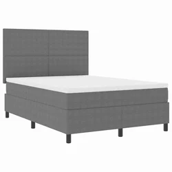 Vidaxl LED Box Spring Postelja Svetlo siva in bela. 160 x 200 cm