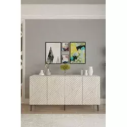 HANAH HOME Komoda Ferro 150 White Travertine