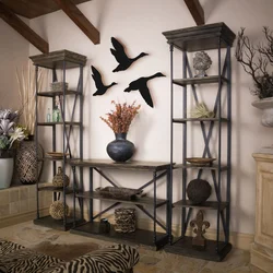 WallXpert metalni zidni ukras DK-FLY-BR102, ptice u letu, 3 dela, crni
