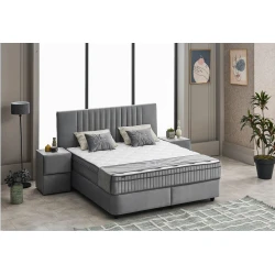 Boxspring postelja CLARA 180x200cm - siva