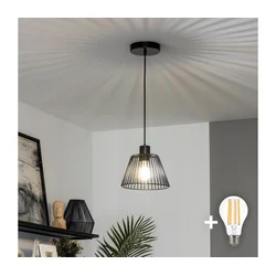 Brilagi - LED viseći luster na sajli CERIA WIRE 1xE27/40W/230V prečnik 21 cm crna