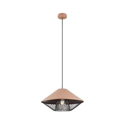 Redo 01-3005 - Luster na sajli GRILL 1xE27/42W/230V, prečnik 39,6 cm, crna/smeđa