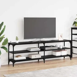 TV ormar Crni hrast 160 x 30 x 50 cm Obrađeno drvo i čelik