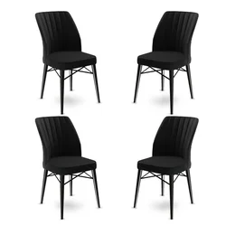 HANAH HOME Set 4 stolice Flex Black
