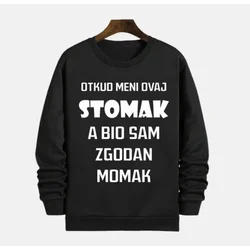 MAFIMI Muški duks Otkud meni ovaj stomak, Crni