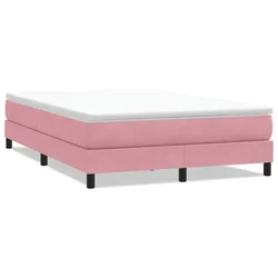 Vidaxl Box spring postelja brez vzmetnico roza 140x220 cm žamet