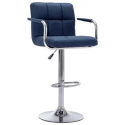 Greatstore Barski stol modro blago