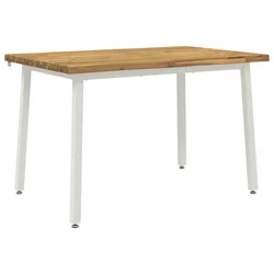 vidaXL 140 x 70 x 75 cm Masiven les akacije Bela Pravokotna