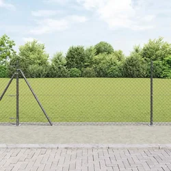 Ograde od lanca s betonskom podlogom 10 x 0,8 m Siva Mreža