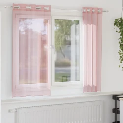 vidaXL Voile zavese z vponkami 2 kosa roza 140x140 cm