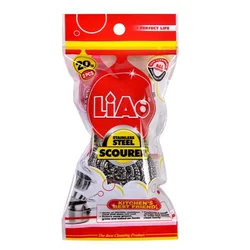 LIAO Žica za Sudove H130043 2/1 – Inox Žice za Ribanje Šerpi/ Tiganja i Posuđa 20 g