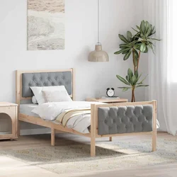 Krevetna konstrukcija s uzglavljem Svijetlo siva 80 x 200 cm