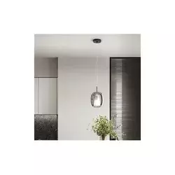 Ondaluce - Luster na sajli THELMA 1xE27/15W/230V O 19,5 cm crna/dimljeno-siva