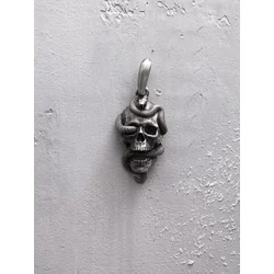 REYTEL Obeski SKULL AND SNAKE srebrna