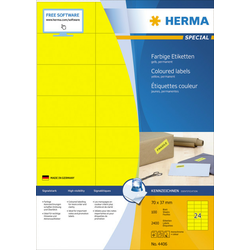 Herma etikete 70X37 A4/24 1/100 žuta ( 02H4406 )