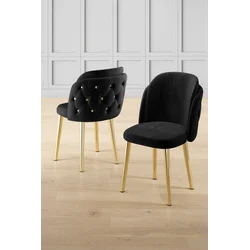 HANAH HOME Set stolica (4 komada) Axle Black Gold