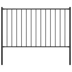 Ogradni panel Woerden sa stupovima čelik 1,7x1,25 m Crni