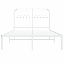 Vidaxl Kovinski posteljni okvir z vzglavjem bel 120x190 cm