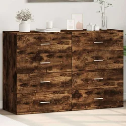 Komoda 2 kom boja dimljenog hrasta 60x39x80cm konstruirano drvo
