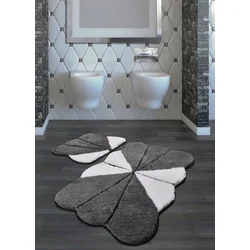 Lessentiel Maison Kupatilski otirač Lessie, 2 komada, Sivo-beli