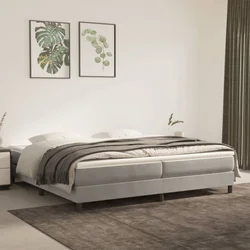 Okvir za krevet s oprugom svjetlosivi 200 x 200 cm baršunasti