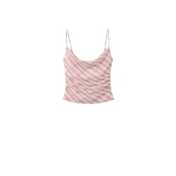 MANGO Top ILLO roza / karminsko rdeča / off-bela