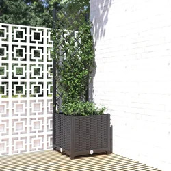 Vrtna žardinjera s rešetkom crna 40x40x136 cm PP