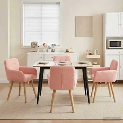 Trpezarijske stolice 4 pcs Bouclé Ružičasta 59 x 57 x 85 cm