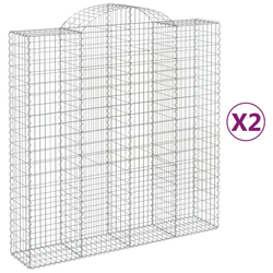 Lučne gabionske košare 2 kom 200x50x200/220cm pocinčano željezo