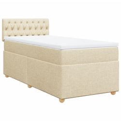 vidaXL vidaXL Box spring postelja z vzmetnico krem 90x190 cm blago, (21292056)