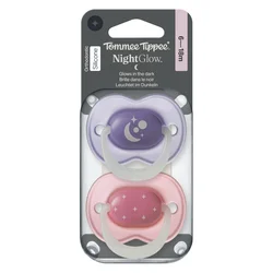 Tommee Tippee tolažilna duda - silikon , nočna, 0-6m, M, 2/1