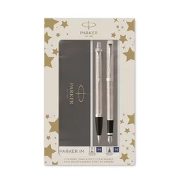 Parker poklon set im stainless steel ct - hemijska olovka + nalivpero ( PK83058 )