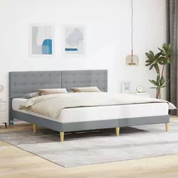 Krevetna konstrukcija Svjetlosiva 200 x 200 cm Tkanina